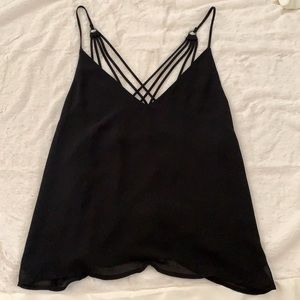 Contemporary Black Strappy Tank Cami Top